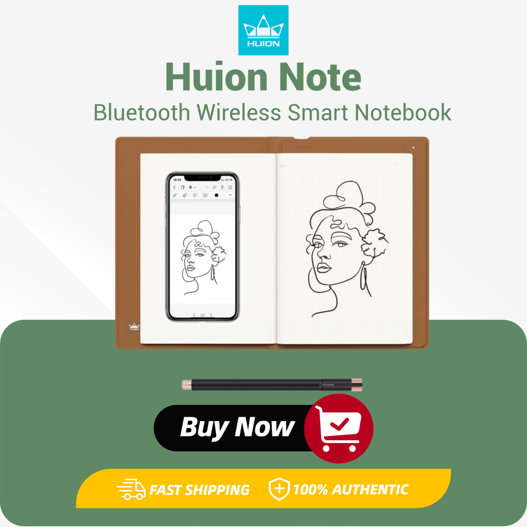Huion Tablet Accessories - Caderno Inteligente Huion Note, Tablet Gráfico