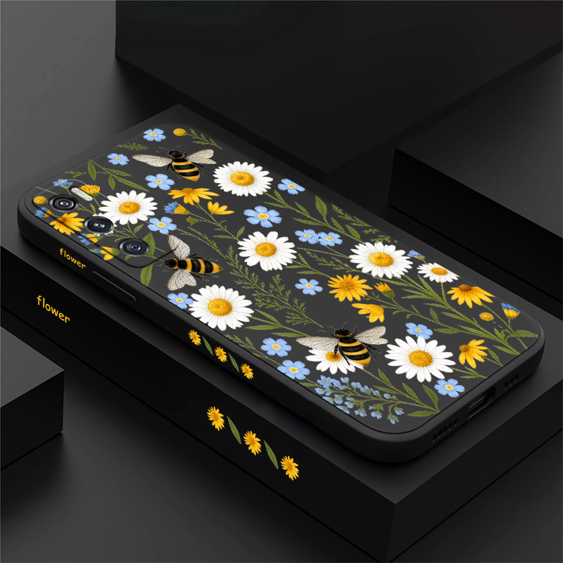 Vivo V40 - Capa com padrão floral de abelhas