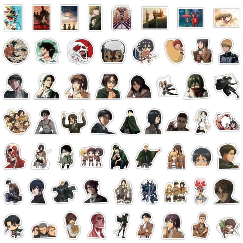 Tablet Accessories Aesthetic - 60 Adesivos de Anime Attack on