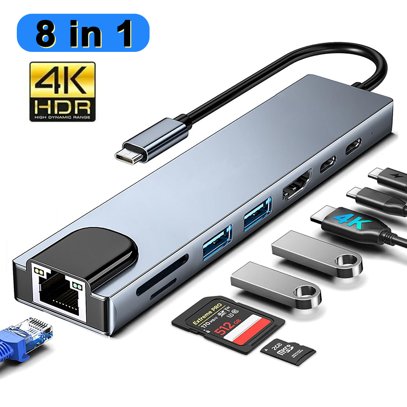 8 em 1 usb tipo c hub para mac - Hdmi Adapter Tablet avaliação e preço