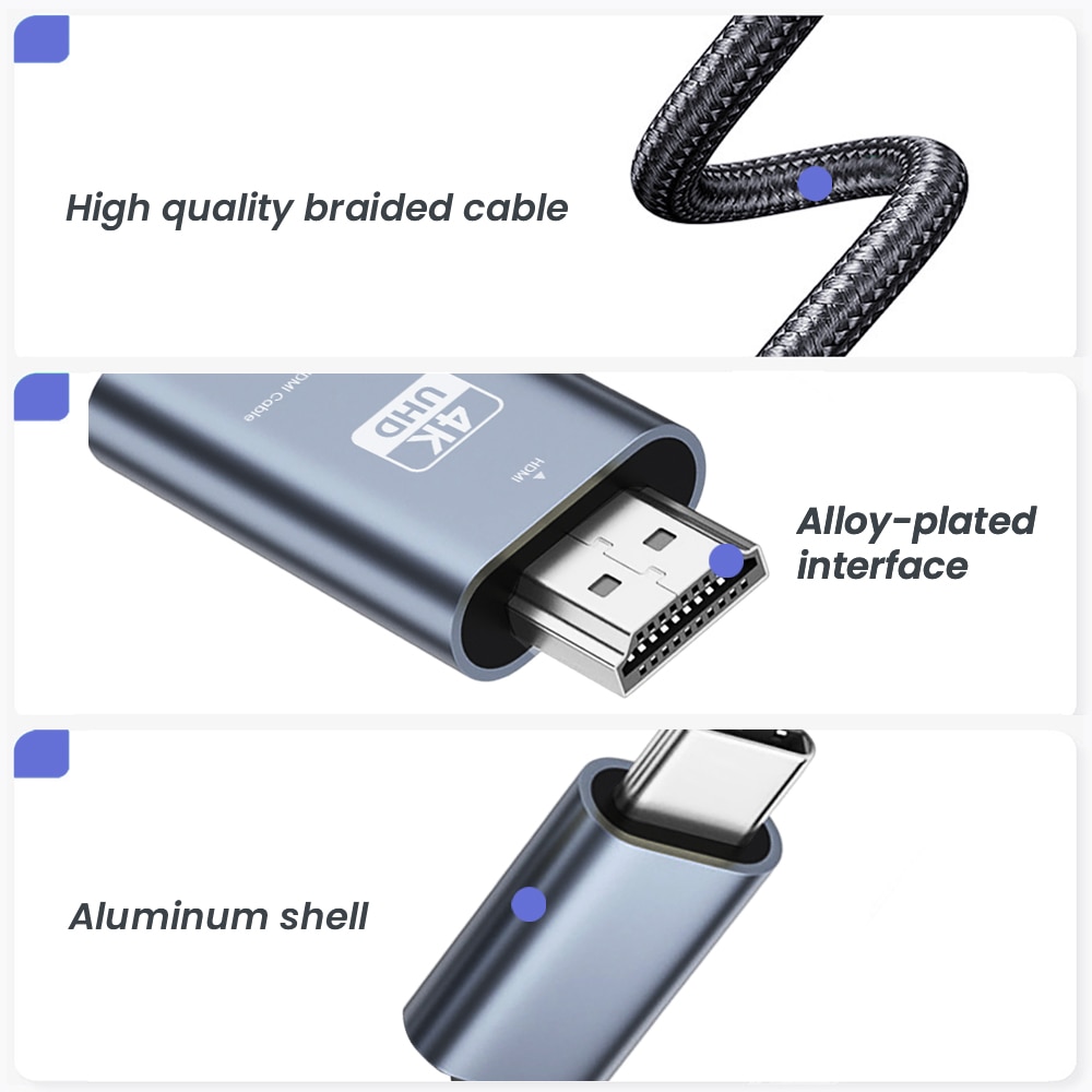 Cabo NIERBO USB C para HDMI 6, - Hdmi Adapter Tablet avaliação e preço