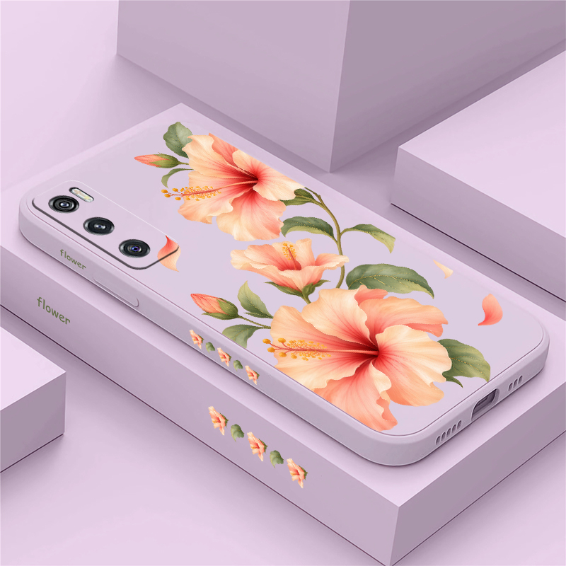 Capa com padrão de dois lírios - Vivo V40 avaliação e preço
