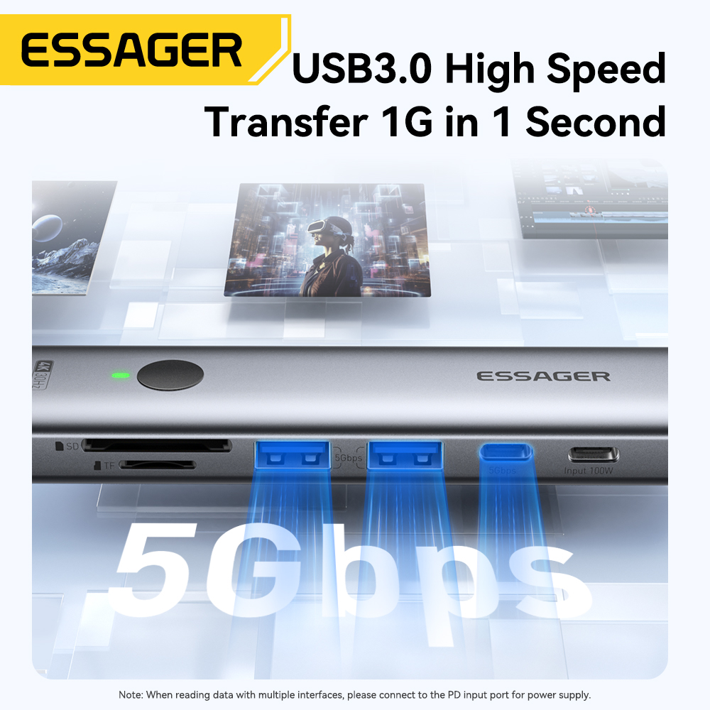 Essager USB C HUB 4K 7-em-1 Ti - Hdmi Adapter Tablet avaliação e preço